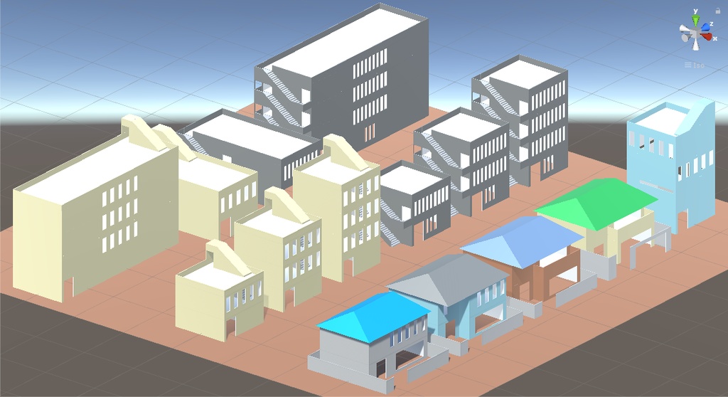3D ゲーム用の建物ベース01