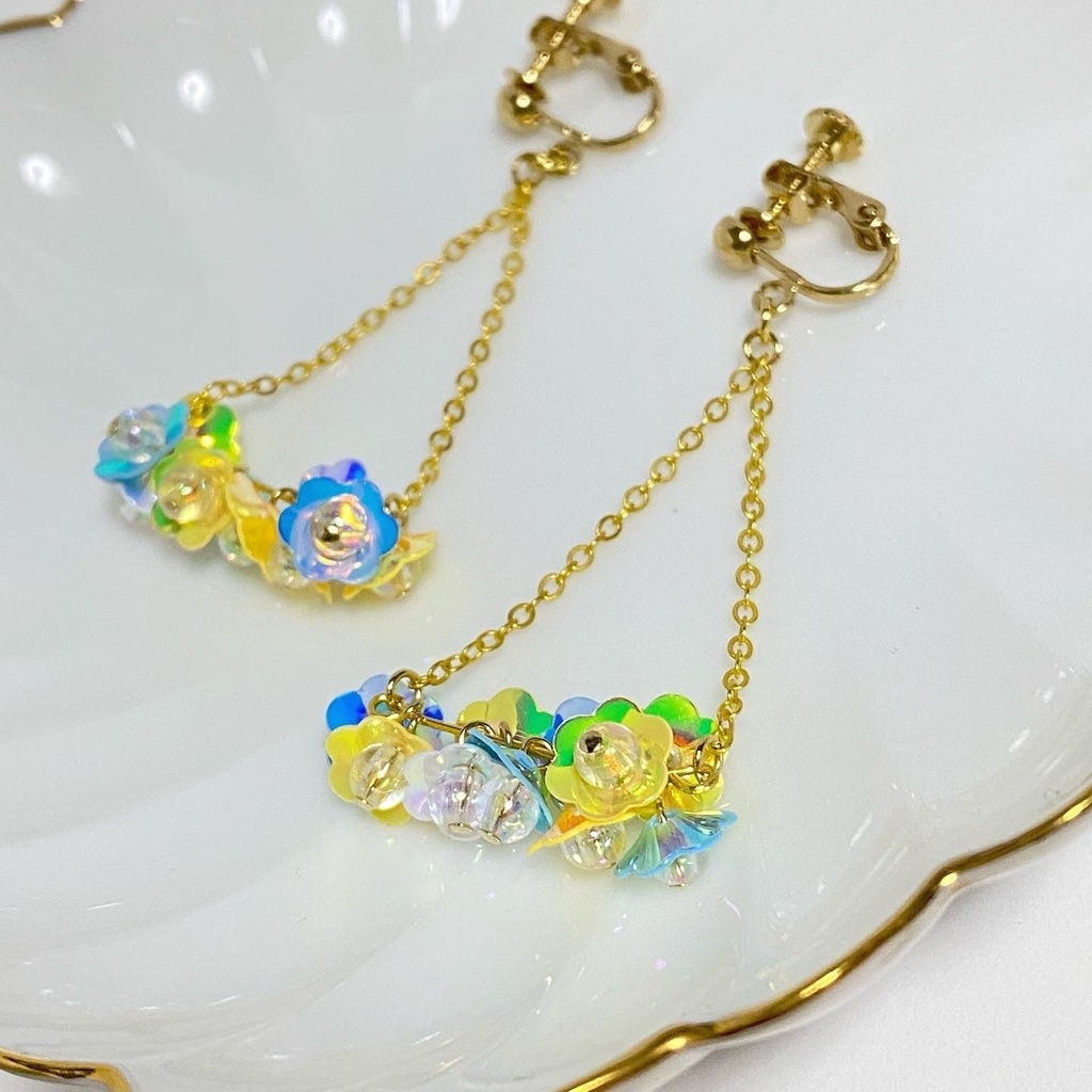 青×黄カラーイヤリング②