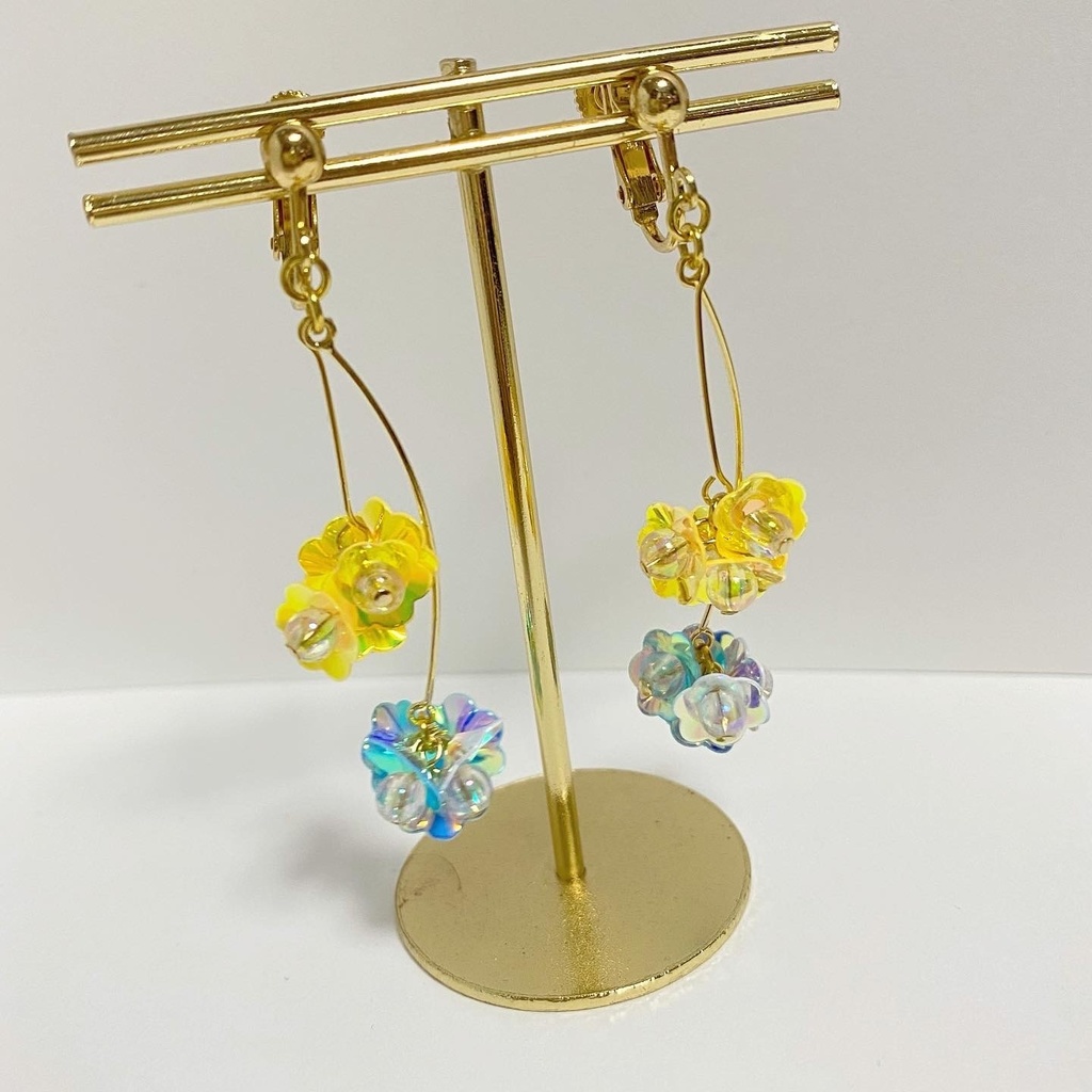 青×黄カラーイヤリング③