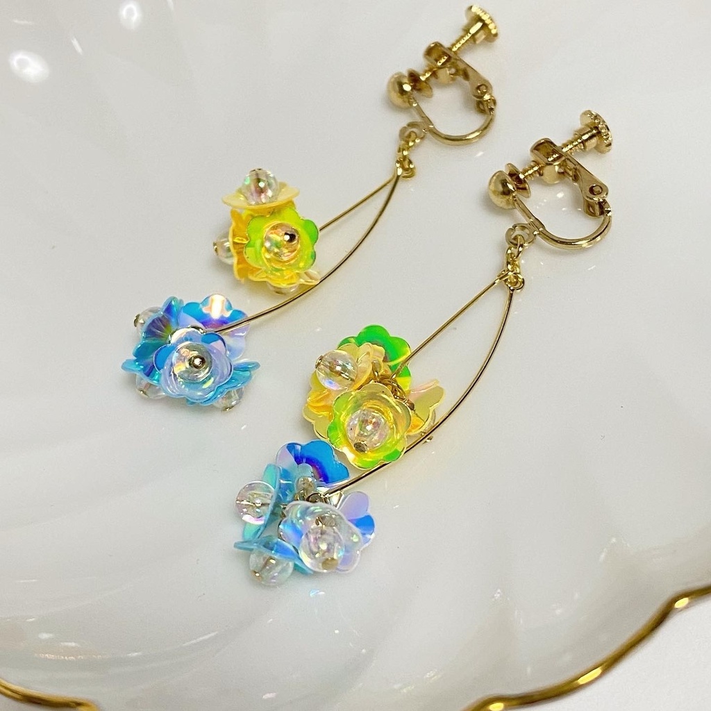 青×黄カラーイヤリング③