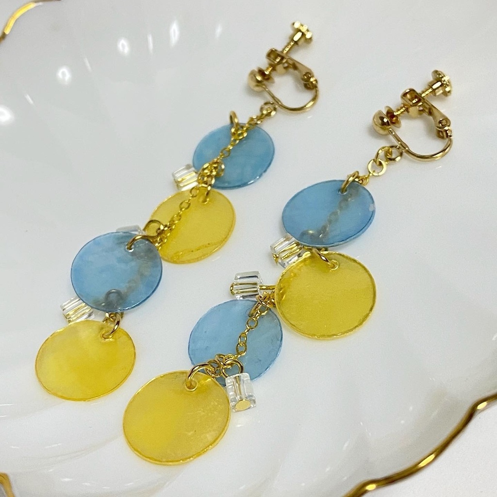 青×黄カラーイヤリング④