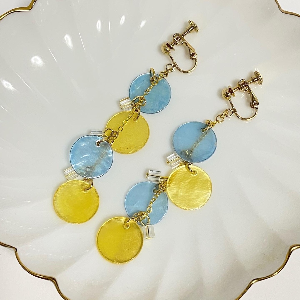 青×黄カラーイヤリング④