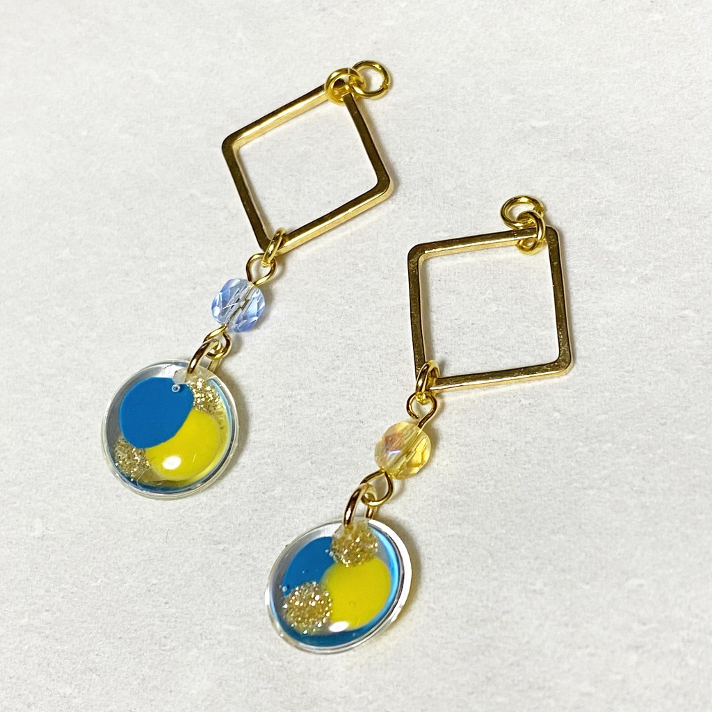 青×黄カラーイヤリング⑤