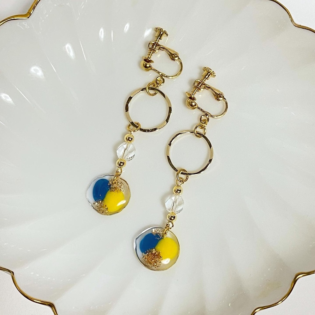 青×黄カラーイヤリング⑥