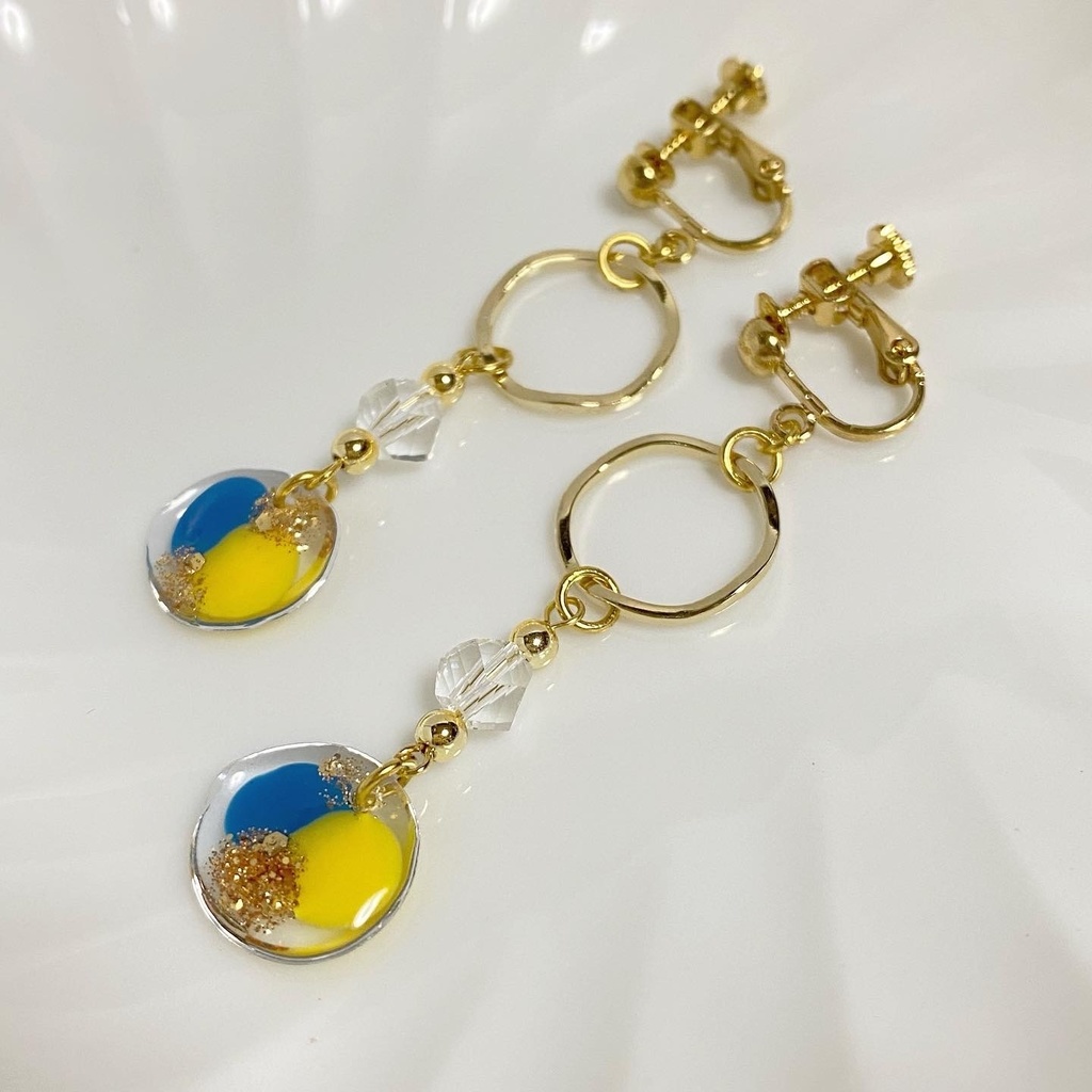 青×黄カラーイヤリング⑥