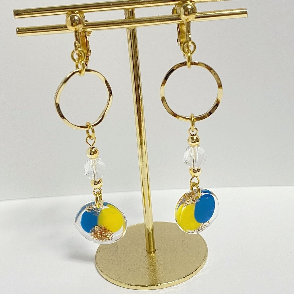 青×黄カラーイヤリング⑥
