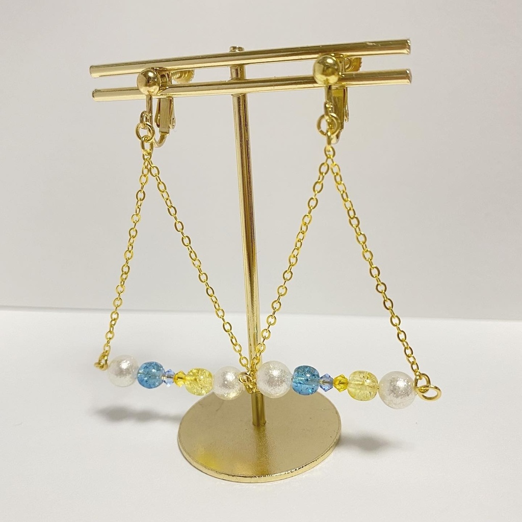 青×黄カラーイヤリング⑨