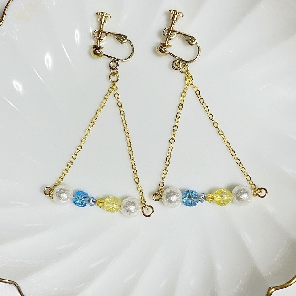 青×黄カラーイヤリング⑨
