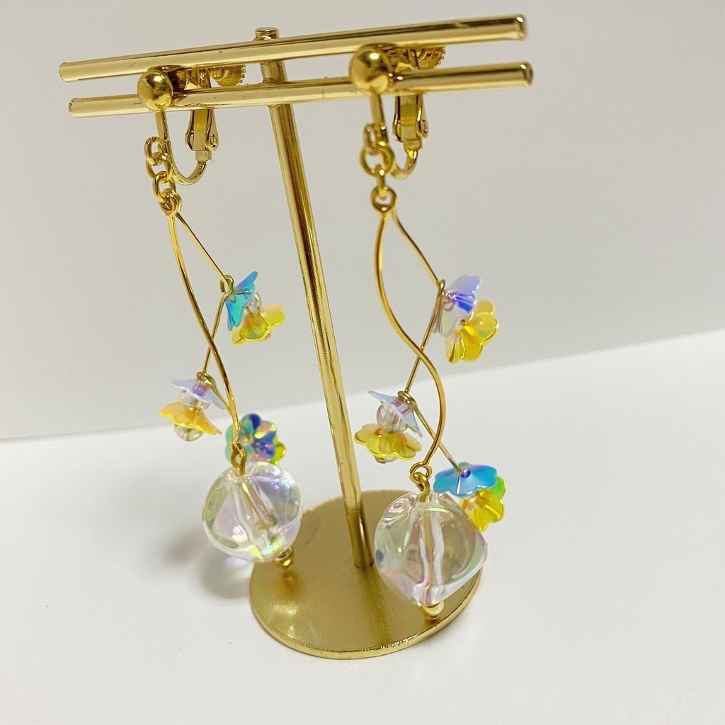 青×黄カラーイヤリング⑩