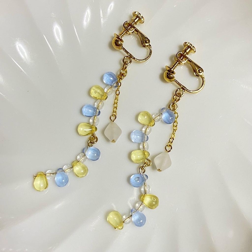 青×黄カラーイヤリング⑪