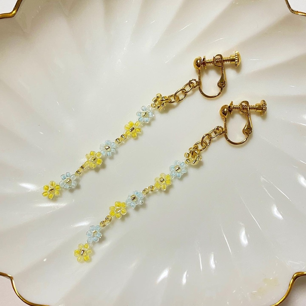 青×黄カラーイヤリング⑫