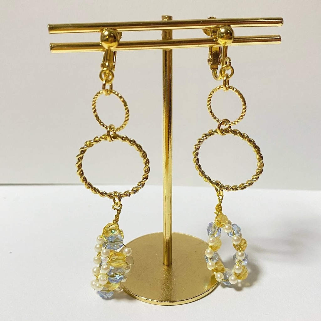 青×黄カラーイヤリング⑬