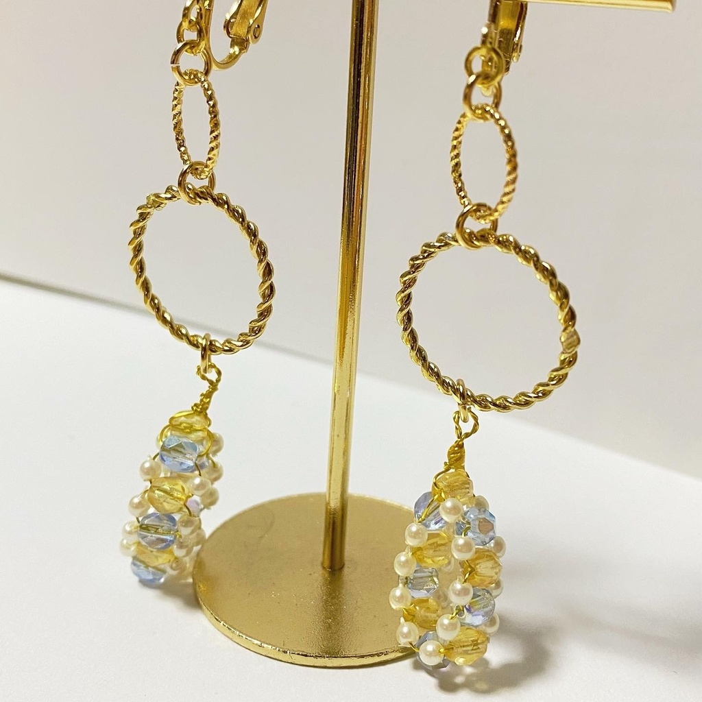 青×黄カラーイヤリング⑬