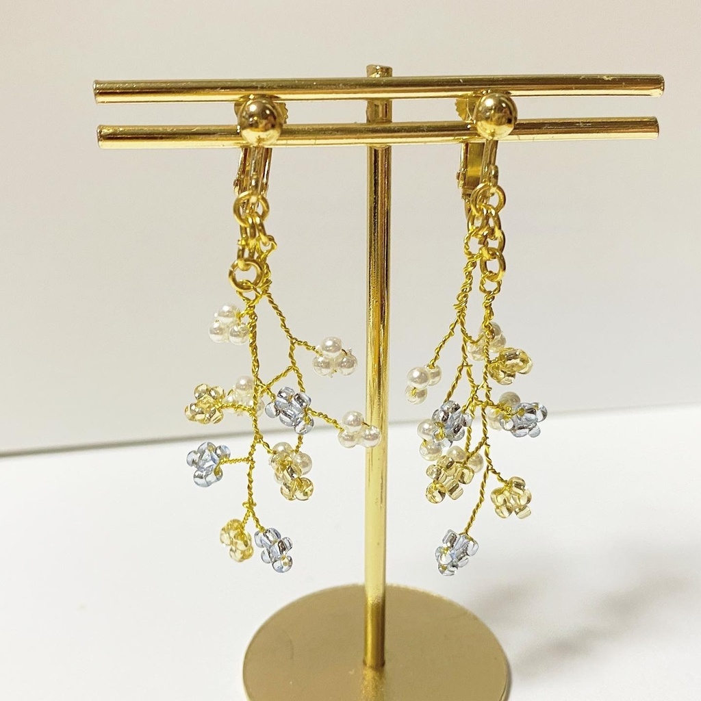 青×黄カラーイヤリング⑮