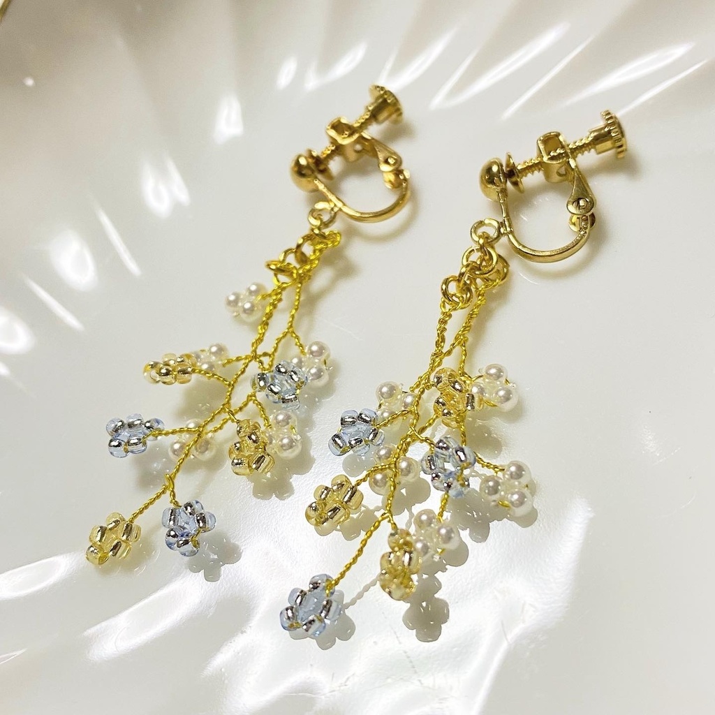 青×黄カラーイヤリング⑮