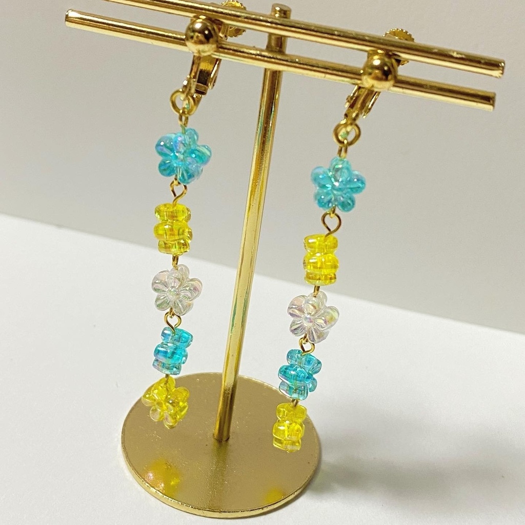 青×黄カラーイヤリング⑱