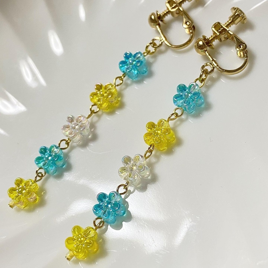青×黄カラーイヤリング⑱