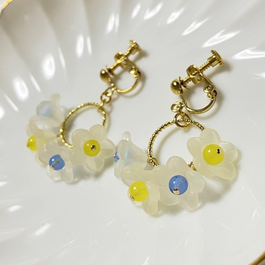 青×黄カラーイヤリング⑲