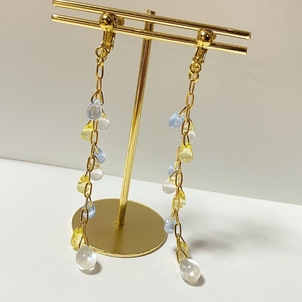 青×黄カラーイヤリング㉒