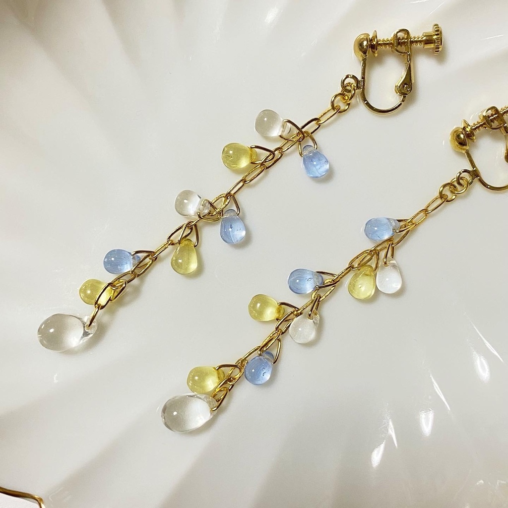 青×黄カラーイヤリング㉒