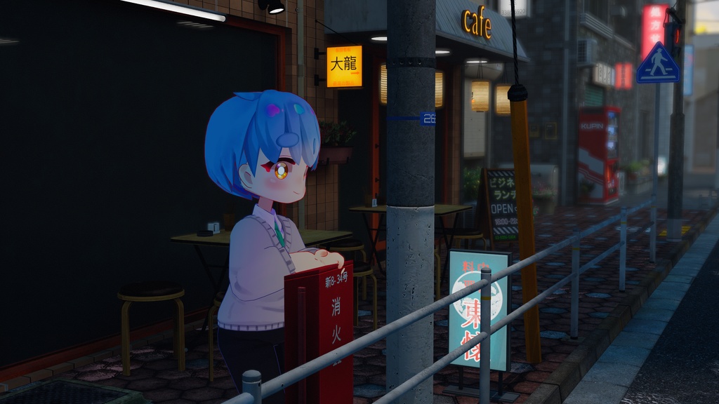 オリジナル3Dモデル「海乃 絽毬」#段ボールでできた店_3D