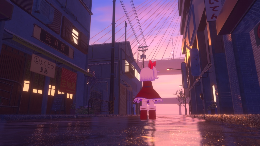 オリジナル3Dモデル「楼音」#段ボールでできた店_3D