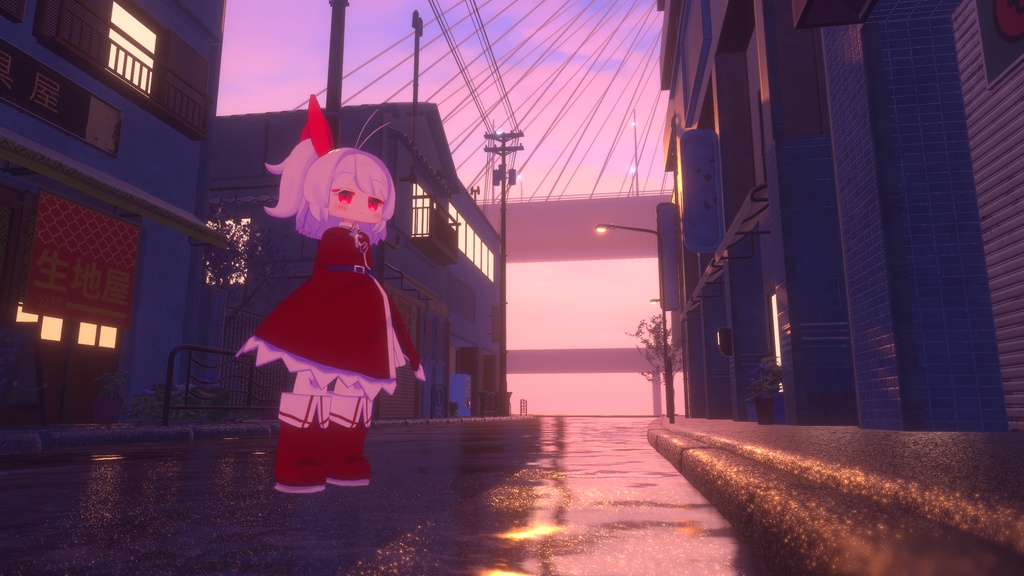 オリジナル3Dモデル「楼音」#段ボールでできた店_3D