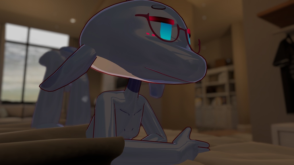 オリジナル3Dモデル「イルカのバンドーさん」#段ボールでできた店_3D