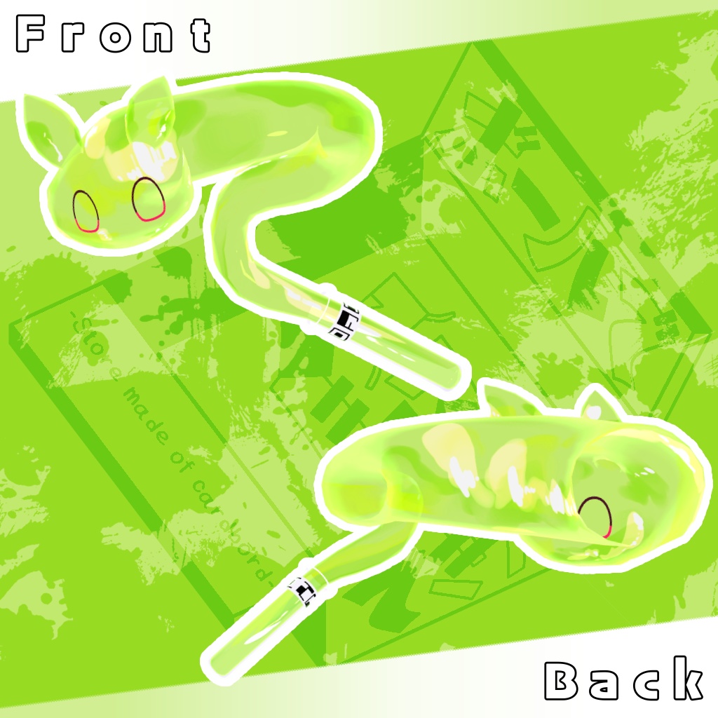 オリジナル3Dモデル「じっけんスライムベータ」#段ボールでできた店_3D