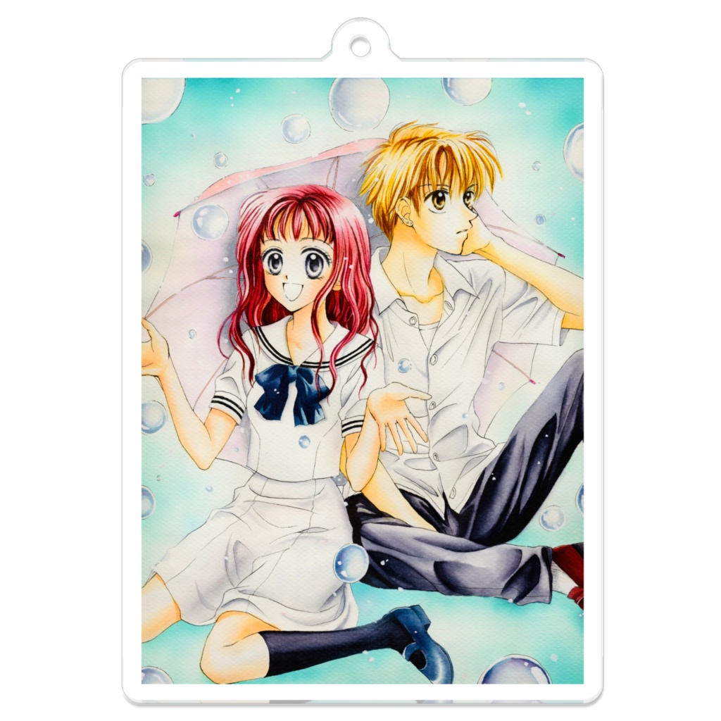 雨の日のプレゼント 表紙イラスト アクリルキーホルダー