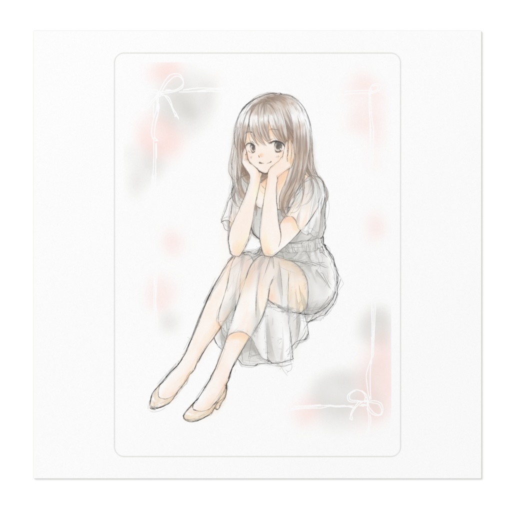 ワンピースの女の子 イラスト ステッカー