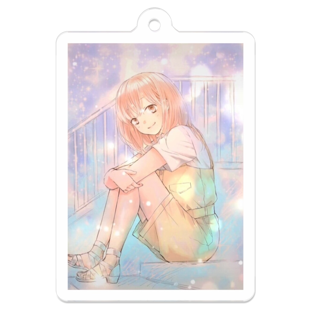 サロペットの女の子 イラスト アクリルキーホルダー