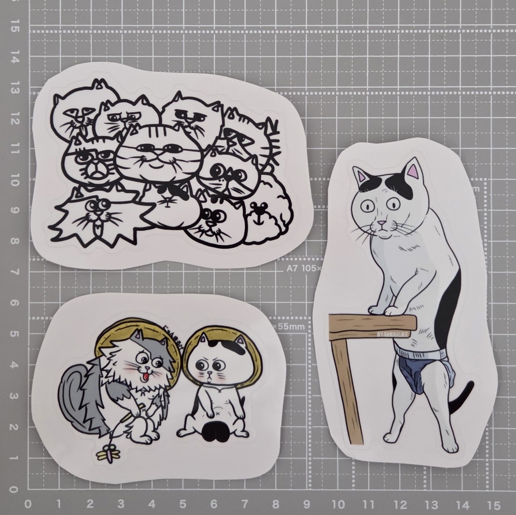にゃんまるけステッカー②/3枚セット