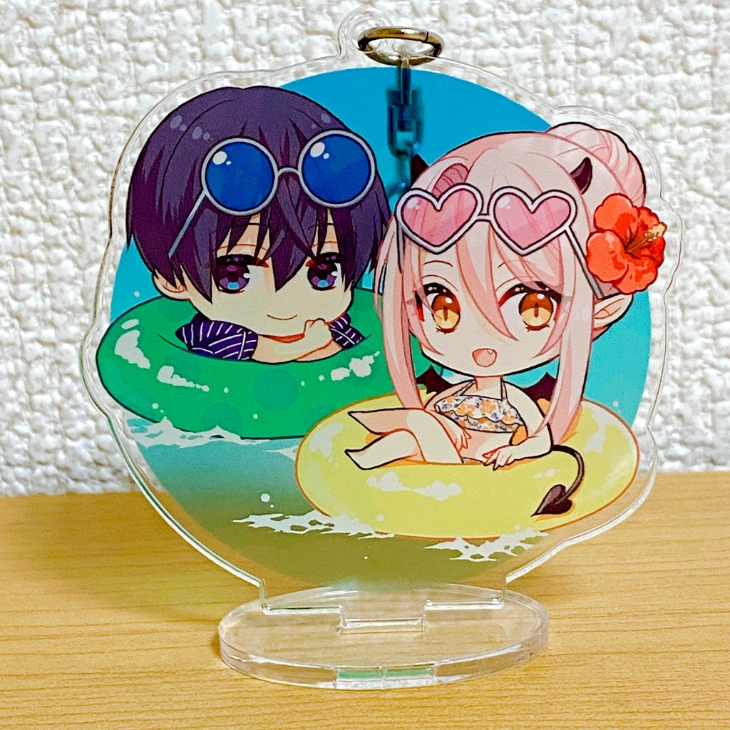 侑人×リリア台座付アクリルキーホルダー(海)