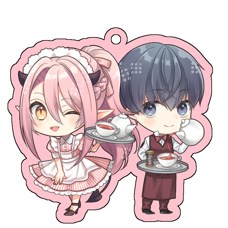 カフェモチーフアクリルキーホルダー【侑人×リリア】