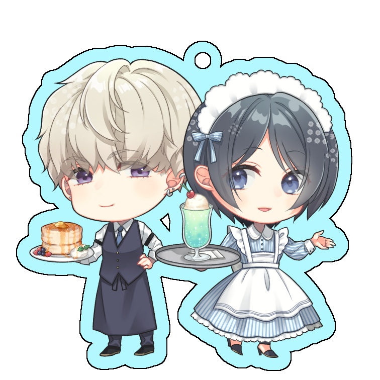 カフェモチーフアクリルキーホルダー【日高×綾】
