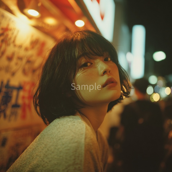 【ai イメージ】夜景と女の子 画像素材50枚セット