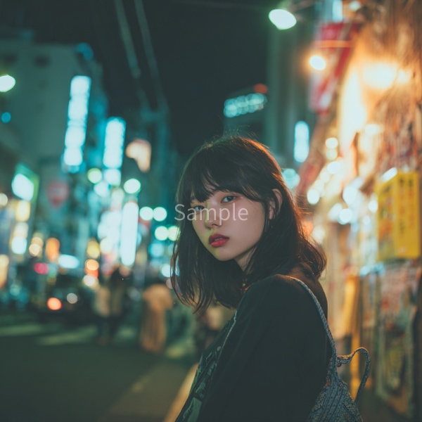 【ai イメージ】夜景と女の子 画像素材50枚セット