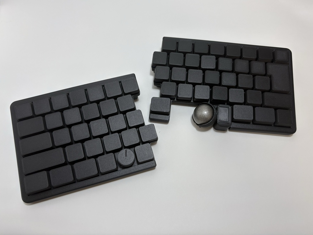 JITRA 組み立て済【トラックボール付き 60%日本語配列 無線左右分割 自作キーボード】