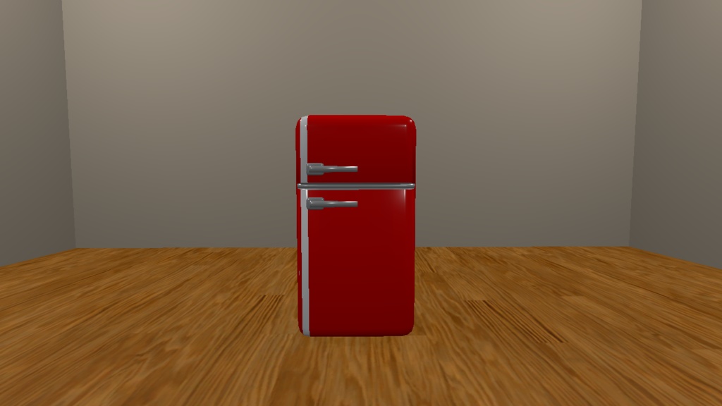 少しレトロな冷蔵庫 扉開閉ギミック付き