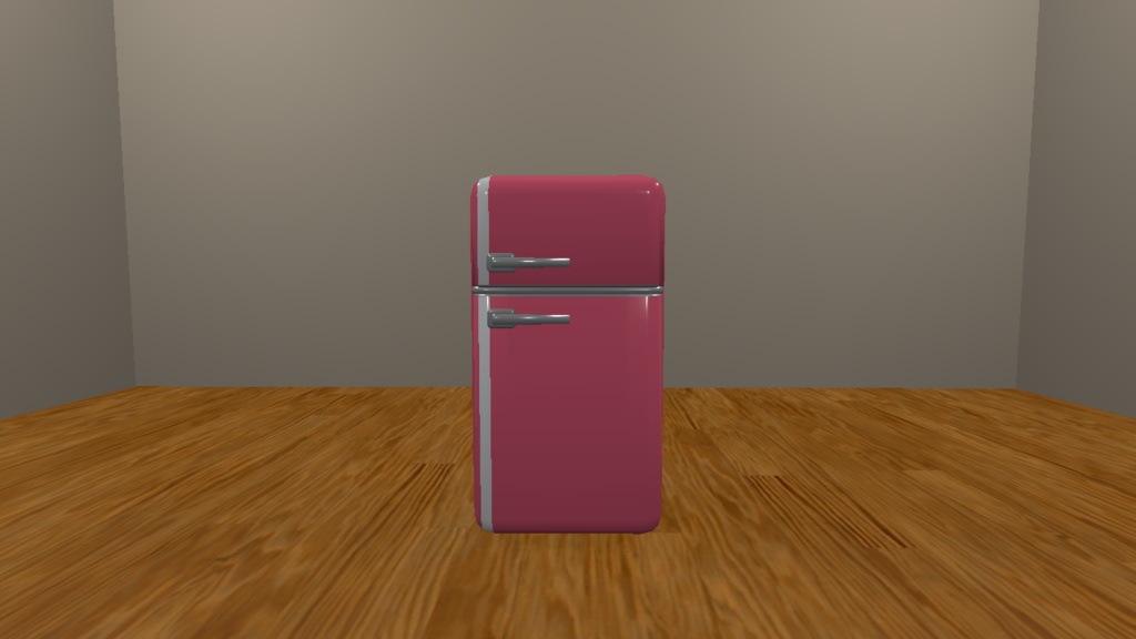 少しレトロな冷蔵庫 扉開閉ギミック付き
