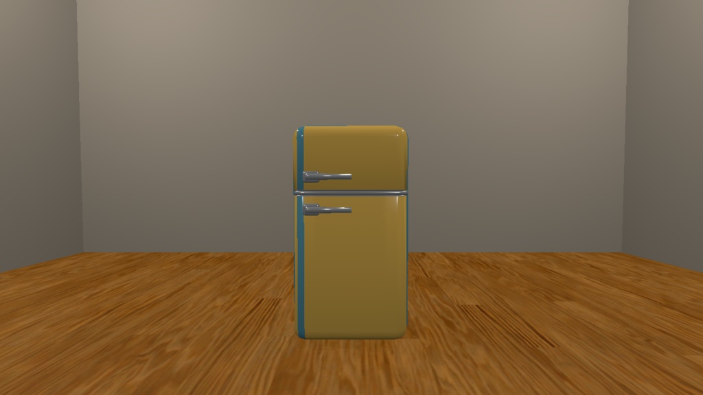 少しレトロな冷蔵庫 扉開閉ギミック付き