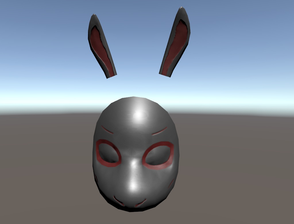 ウサギお面モデル【VRC想定・ローポリ△572】