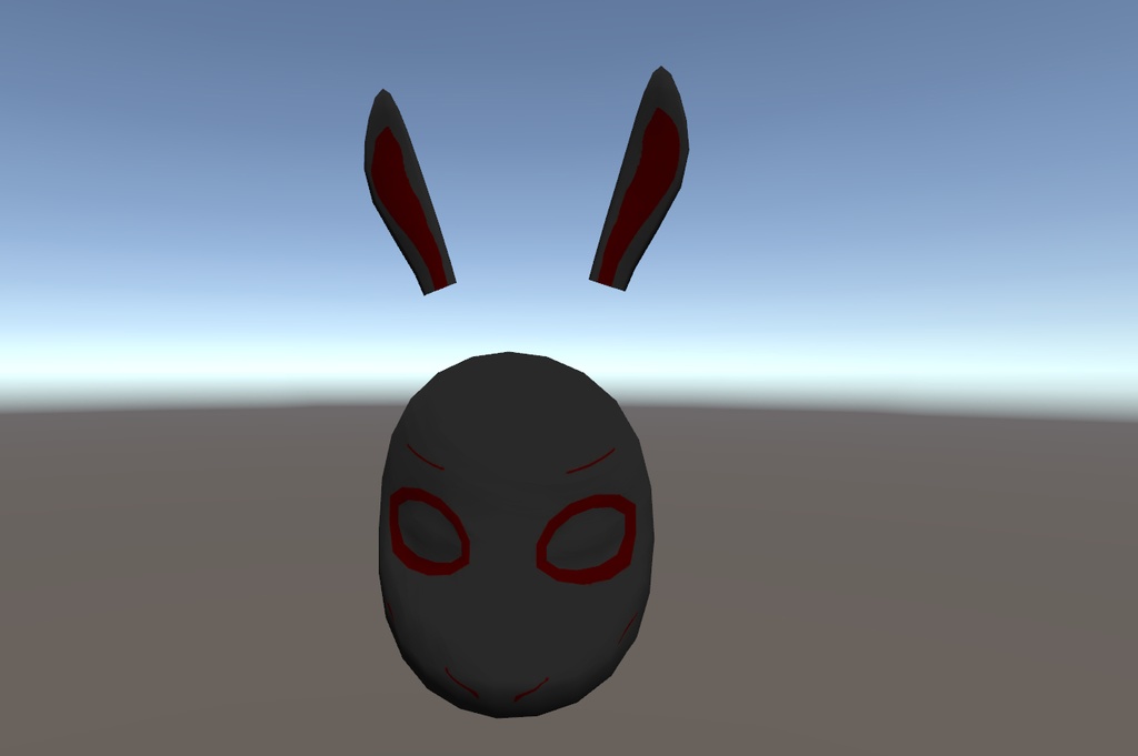 ウサギお面モデル【VRC想定・ローポリ△572】