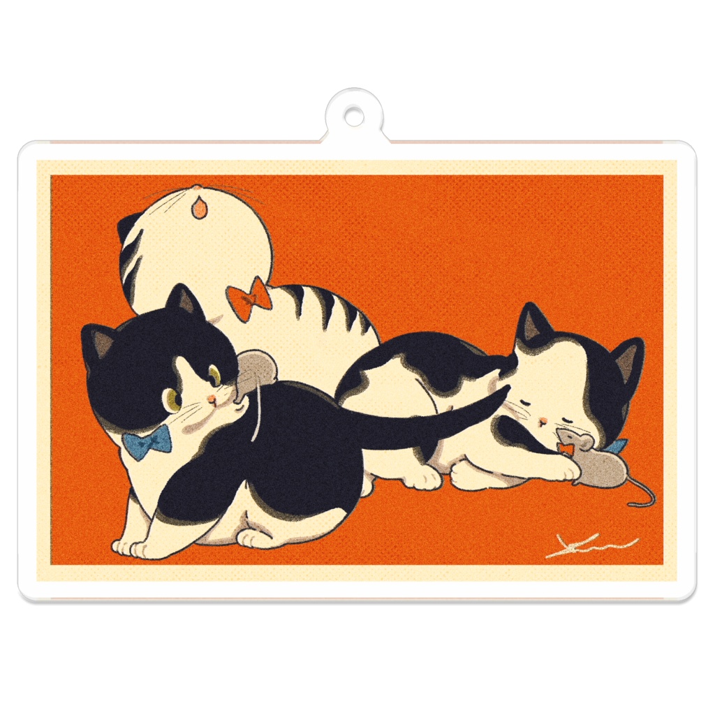 まんまる子猫アクキー（背景有りver）