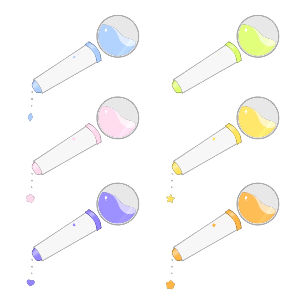 【Live2D】動いて光るカスタムマイク素材