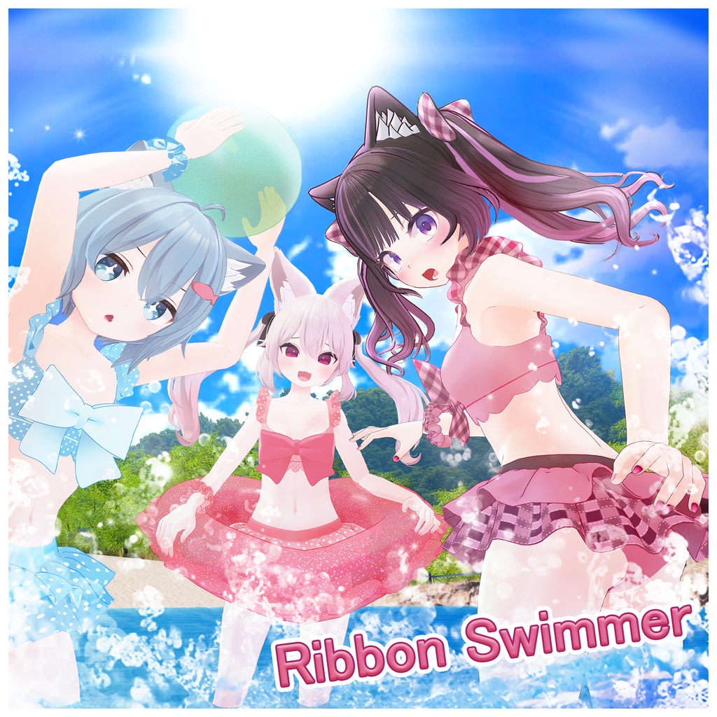 🎀Ribbon swimmer🌊　VRC想定：水着衣装