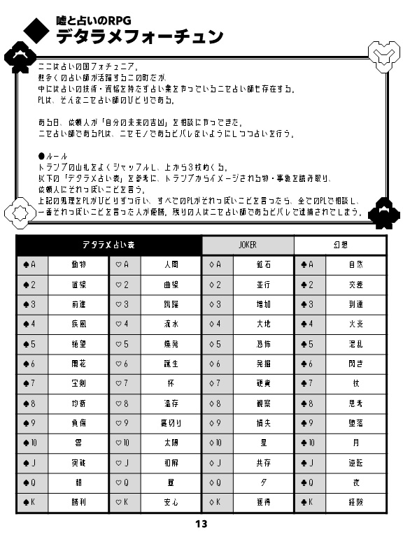 ワンページ・ランページ テーブルトークRPG1ページシステム集
