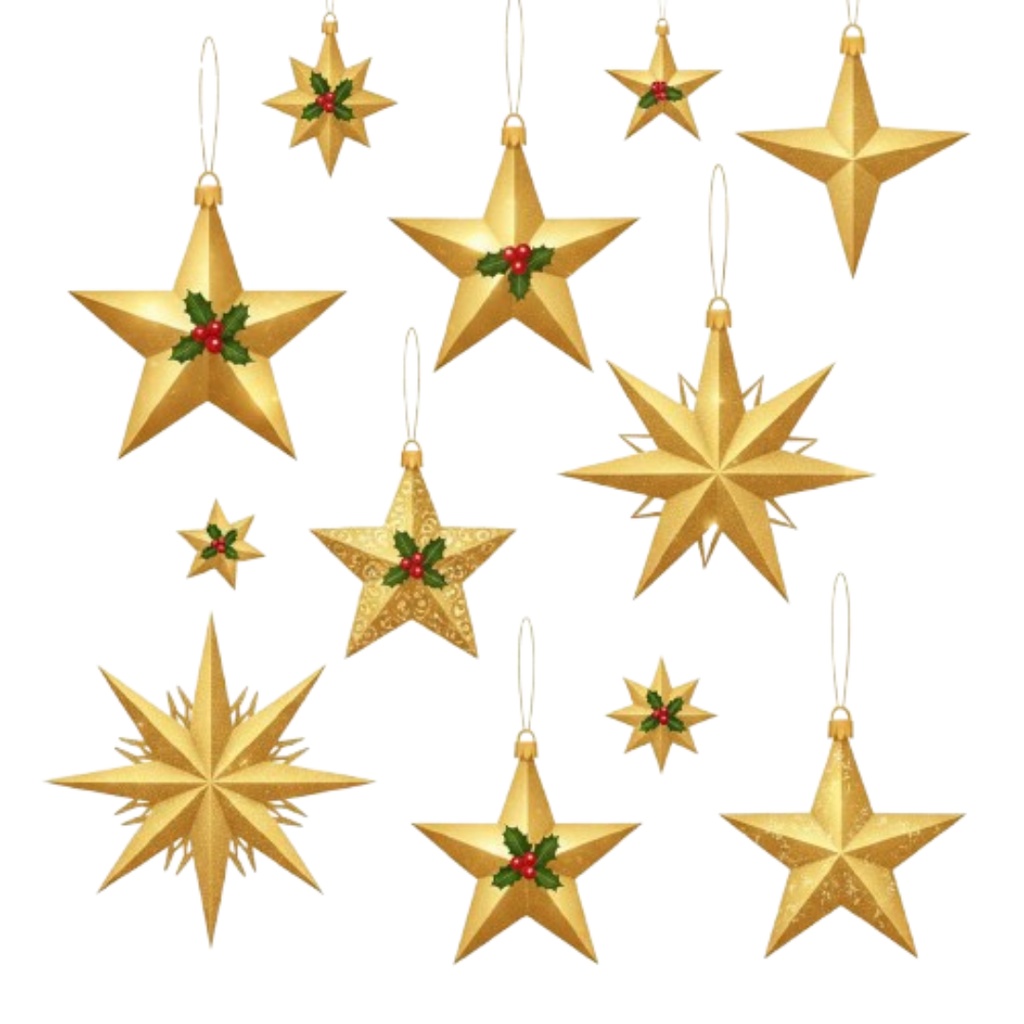 おしゃれなクリスマス クリップアート素材 20点セット|AI生成 PNGデータ|北欧ナチュラル風