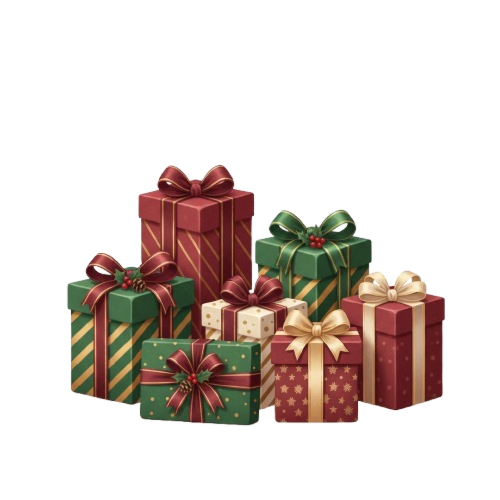 おしゃれなクリスマス クリップアート素材 20点セット|AI生成 PNGデータ|北欧ナチュラル風